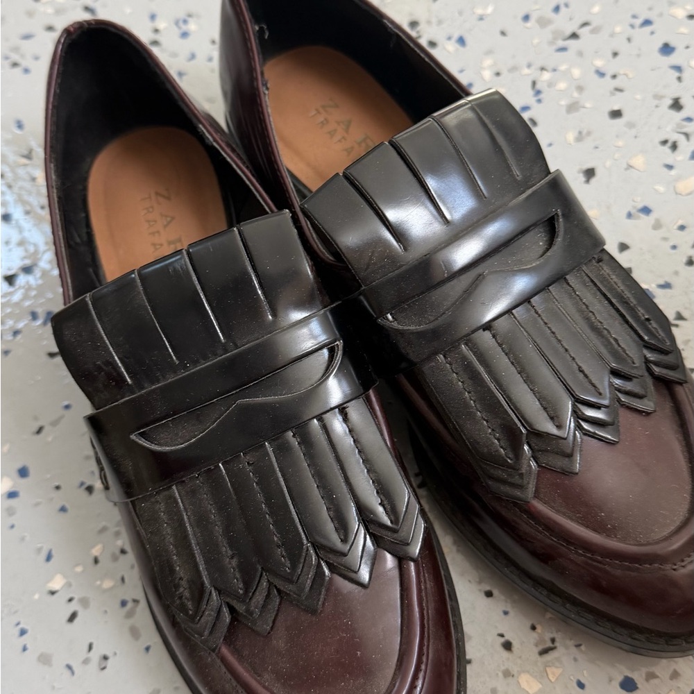 Zara Men's Black and Dark Brown Loafers